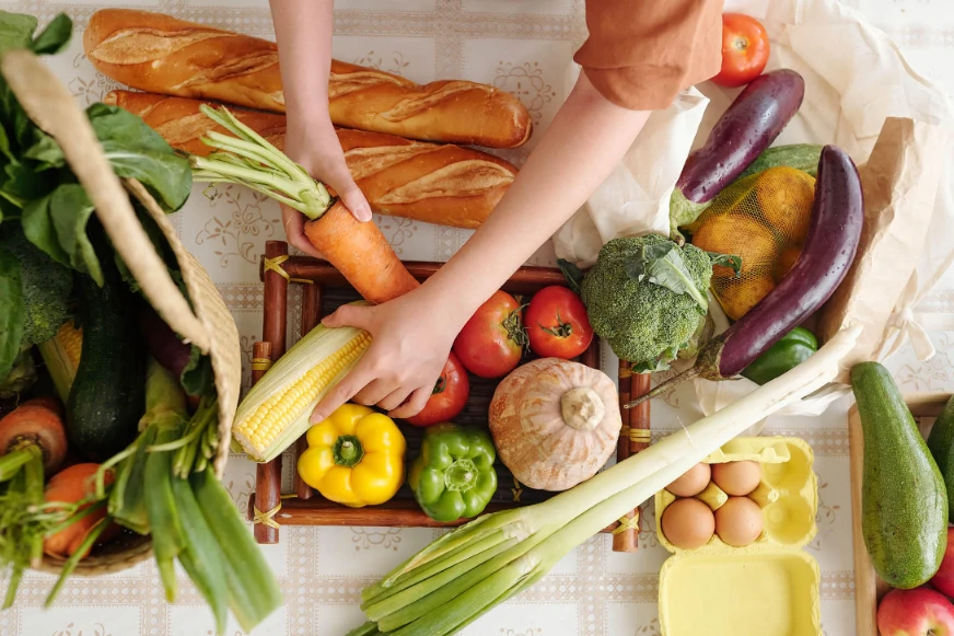 Flatlay of groceries